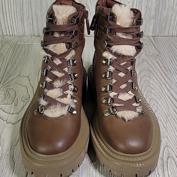 Circus by Sam Edelman Floral Mid Calf Boots Brown Snake Print Womens 5.5 NEW - Picture 3 of 12